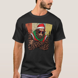 Bigfoot Christmas Santa Hat Sasquatch Lovers Xmas T-Shirt
