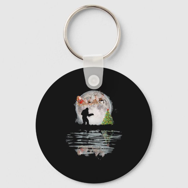 Bigfoot Christmas Santa Keychain (Front)