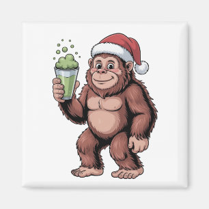 Bigfoot Christmas Sasquatch Matcha Lover Magnet