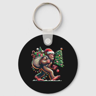 Bigfoot Christmas Tree Lights Xmas Boys Men Sasqua Keychain