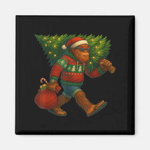 Bigfoot Christmas Tree Lights Xmas Sasquatch Boys Magnet