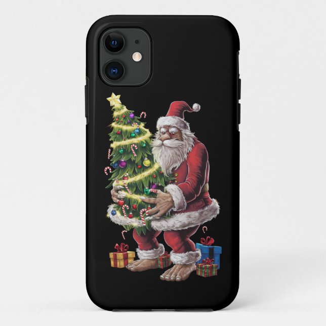 Bigfoot Christmas Tree Lights Xmas Sasquatch Lover Case-Mate iPhone Case (Back)