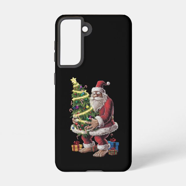 Bigfoot Christmas Tree Lights Xmas Sasquatch Lover Samsung Galaxy Case (Back)