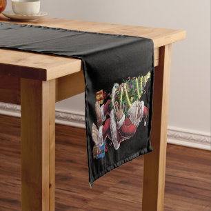 Bigfoot Christmas Tree Lights Xmas Sasquatch Lover Short Table Runner