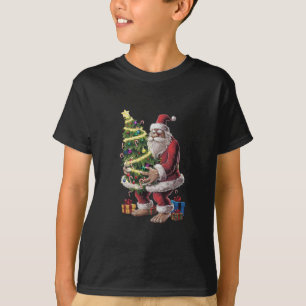 Bigfoot Christmas Tree Lights Xmas Sasquatch Lover T-Shirt