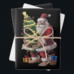 Bigfoot Christmas Tree Lights Xmas Sasquatch Lover Wrapping Paper Sheets<br><div class="desc">Bigfoot Christmas Tree Lights Xmas Sasquatch Lovers</div>