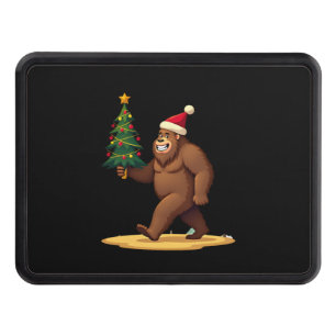Bigfoot Christmas Tree Santa Hat (1) Hitch Cover