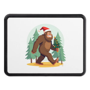 Bigfoot Christmas Tree Santa Hat (1) Hitch Cover