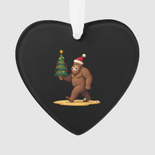 Bigfoot Christmas Tree Santa Hat (1) Ornament