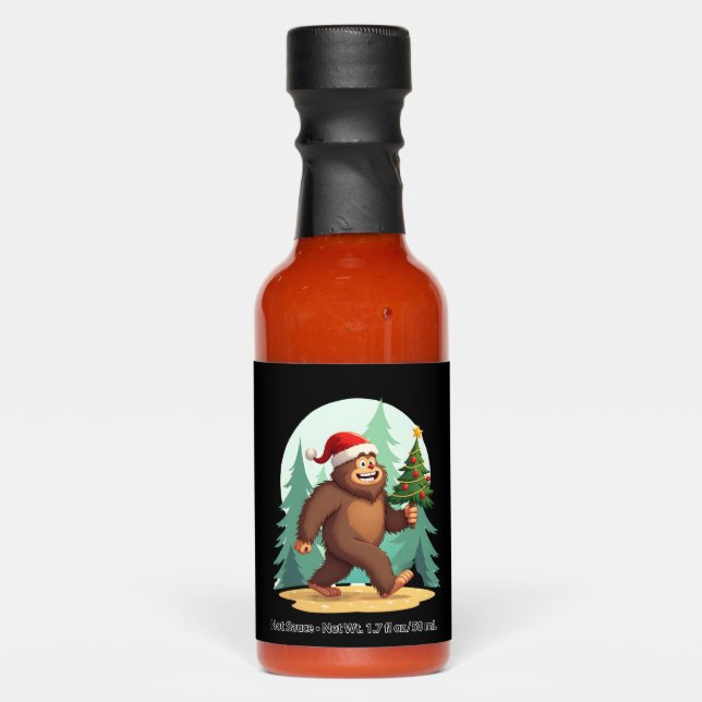 Bigfoot Christmas Tree Santa Hat (2) Hot Sauces (Front)