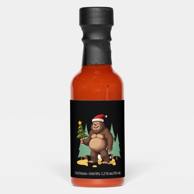 Bigfoot Christmas Tree Santa Hat (3) Hot Sauces (Front)