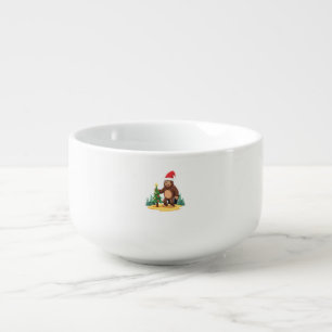 Bigfoot Christmas Tree Santa Hat (3) Soup Mug
