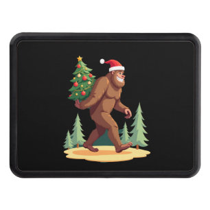 Bigfoot Christmas Tree Santa Hat Hitch Cover