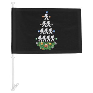 Bigfoot Christmas Tree Sasquatch Santa Lovely Car Flag