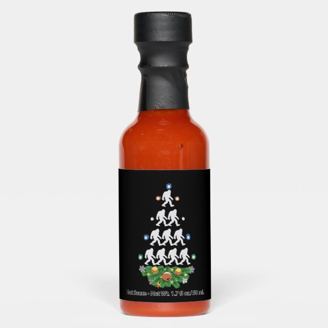 Bigfoot Christmas Tree Sasquatch Santa Lovely Hot Sauces (Front)