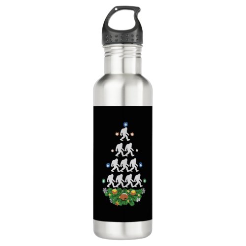 Bigfoot Christmas Tree Sasquatch Santa Lovely Stainless Steel Water Bottle