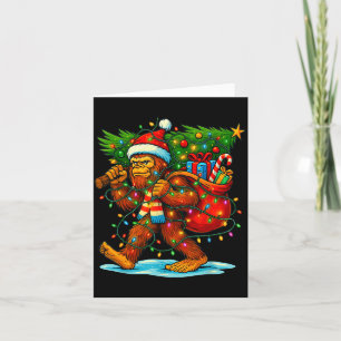 Bigfoot Christmas Tree Xmas Sasquatch Funny Lights Card