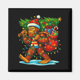 Bigfoot Christmas Tree Xmas Sasquatch Funny Lights Magnet
