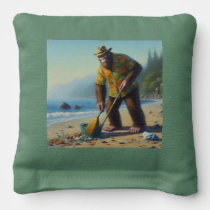 Bigfoot Cleaning Beach Cornhole Bags