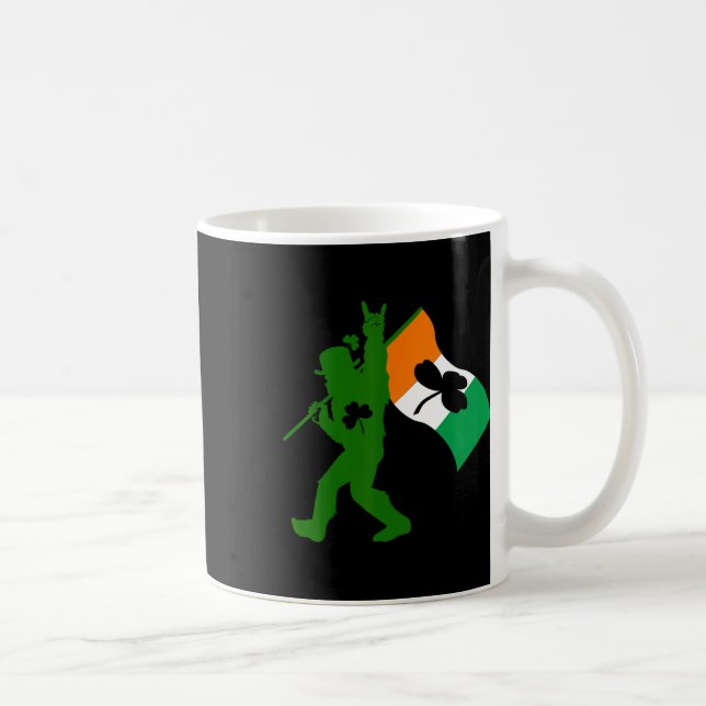 Bigfoot Clover Leaf St Patricks Day Irish Sasquatc Coffee Mug (Right)