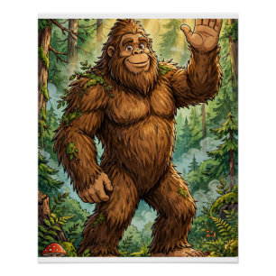 Bigfoot Collectible Card Art Poster