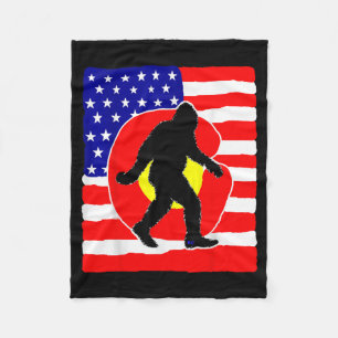 Bigfoot Colorado American Flag Sasquatch Patriotic Fleece Blanket