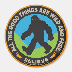Bigfoot Colored Button Magnet