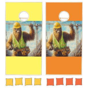 Bigfoot Construction Worker Cornhole Set