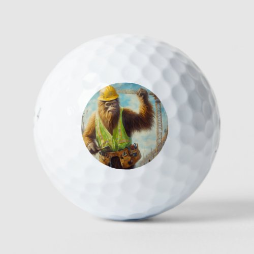 Bigfoot Construction Worker Golf Balls