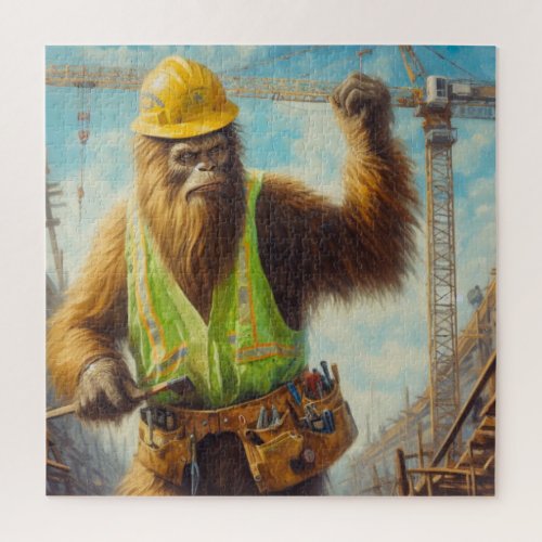 Bigfoot Construction Worker Jigsaw Puzzle