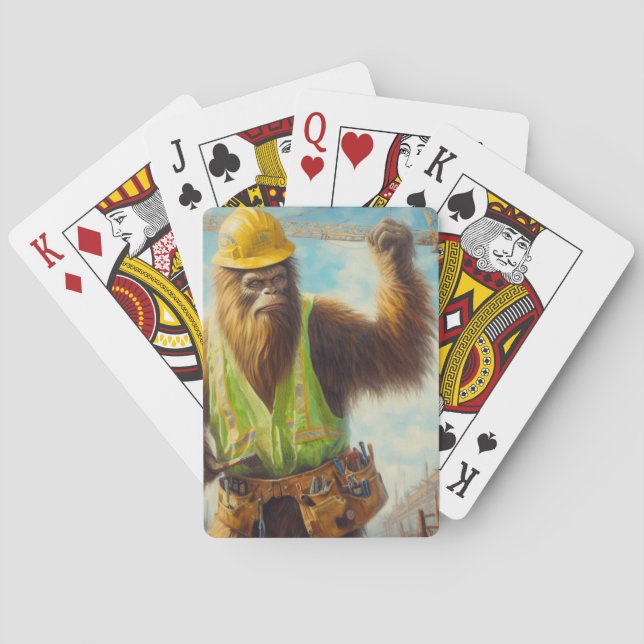 Bigfoot Construction Worker Poker Cards (Back)