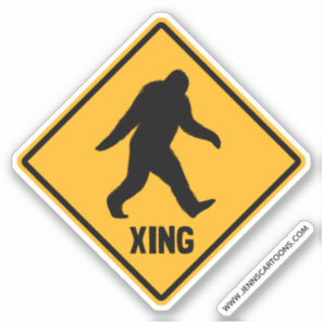 Bigfoot Crossing Sasquach Road Xing Silhouette Sticker
