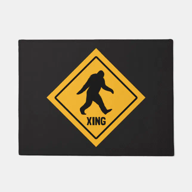 Bigfoot Crossing Sasquatch Xing Sign Squatch Doormat Zazzle