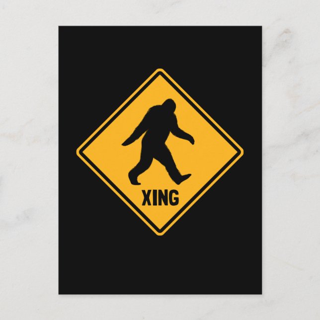 Bigfoot Crossing Sign Postcard (Front)