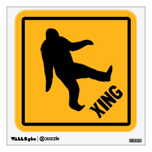 Bigfoot Crossing Traffic Sign Wall Sticker