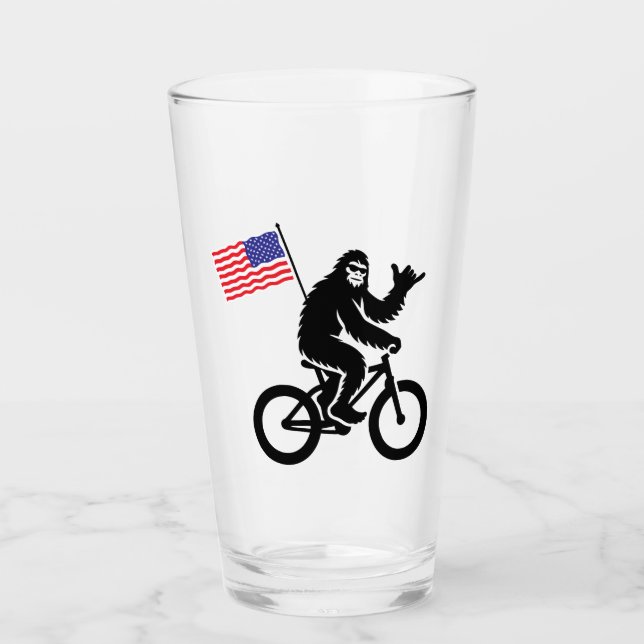 Bigfoot Cycling American Flag Glass (Front)