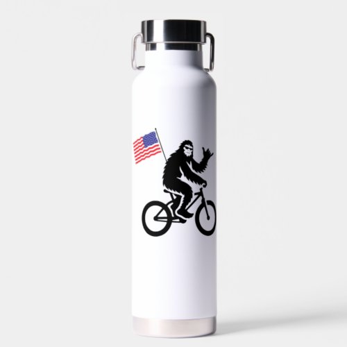 Bigfoot Cycling American Flag Water Bottle