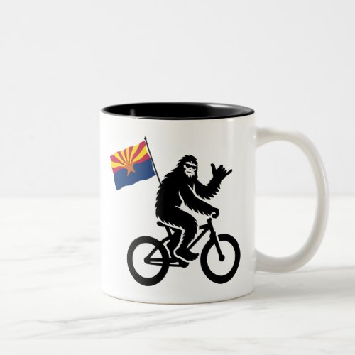 Bigfoot Cycling Arizona Flag Two_Tone Coffee Mug