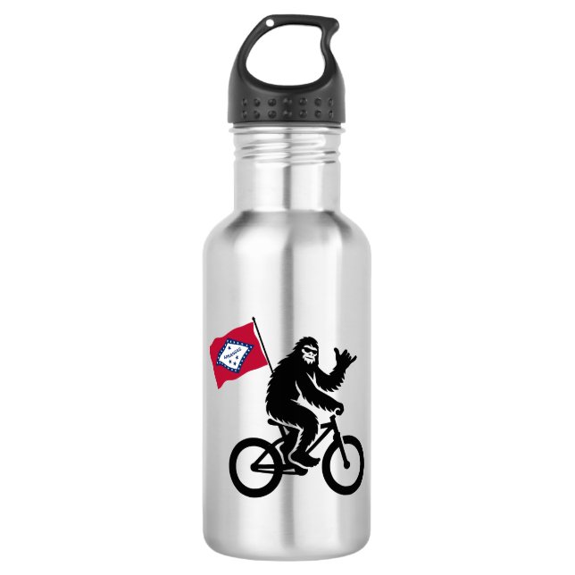 Bigfoot Cycling Arkansas Flag Stainless Steel Water Bottle (Front)
