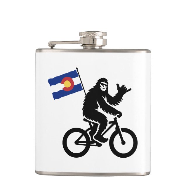 Bigfoot Cycling Colorado Flag Flask (Front)