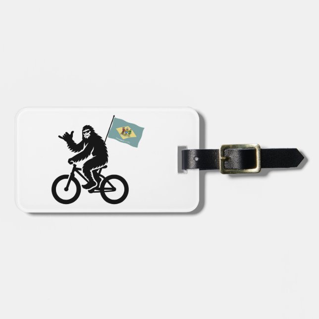 Bigfoot Cycling Delaware Flag Luggage Tag (Front Horizontal)