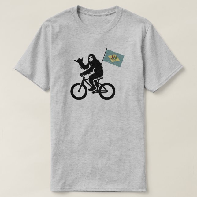 Bigfoot Cycling Delaware Flag T-Shirt (Design Front)