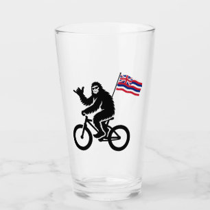 Bigfoot Cycling Hawaii Flag Glass