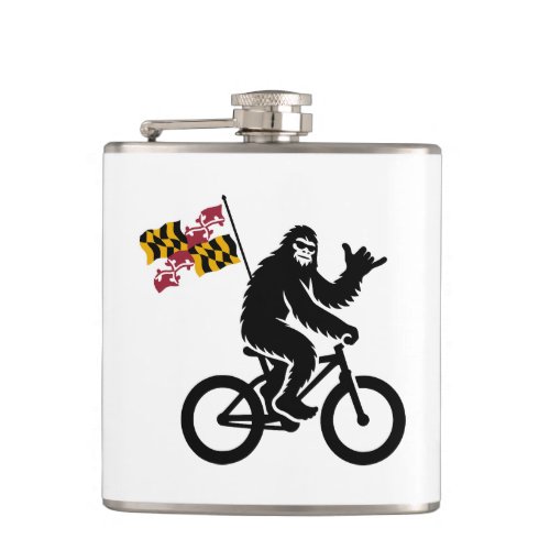 Bigfoot Cycling Maryland Flag Flask