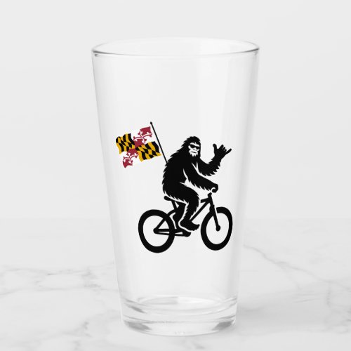 Bigfoot Cycling Maryland Flag Glass