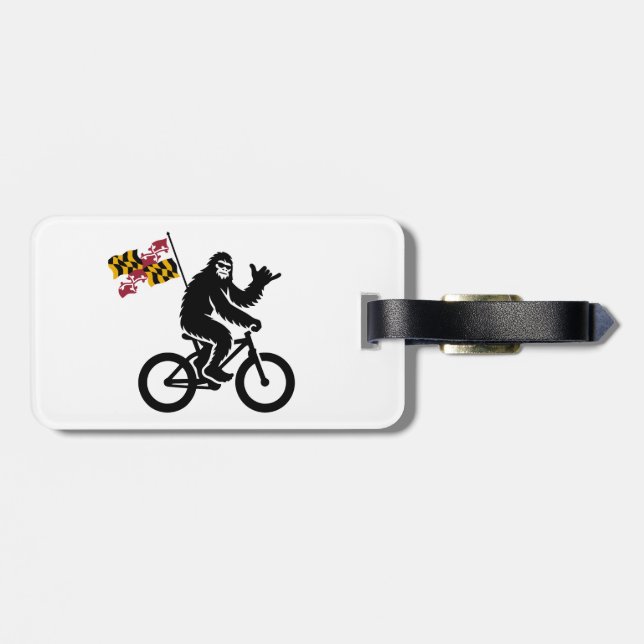 Bigfoot Cycling Maryland Flag Luggage Tag (Back Horizontal)