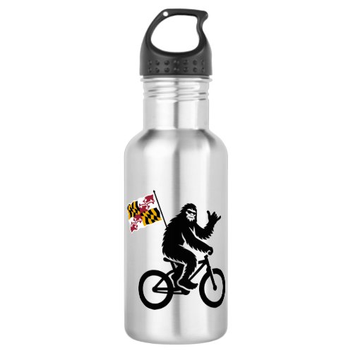 Bigfoot Cycling Maryland Flag Stainless Steel Water Bottle