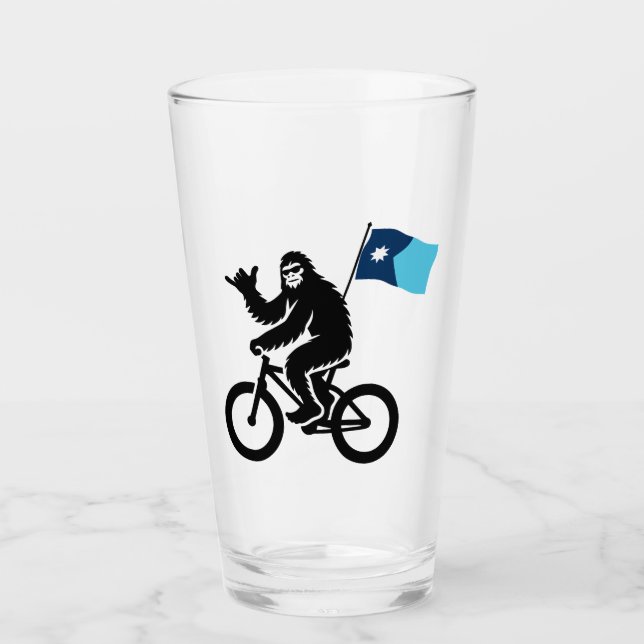 Bigfoot Cycling Minnesota Flag Glass (Front)