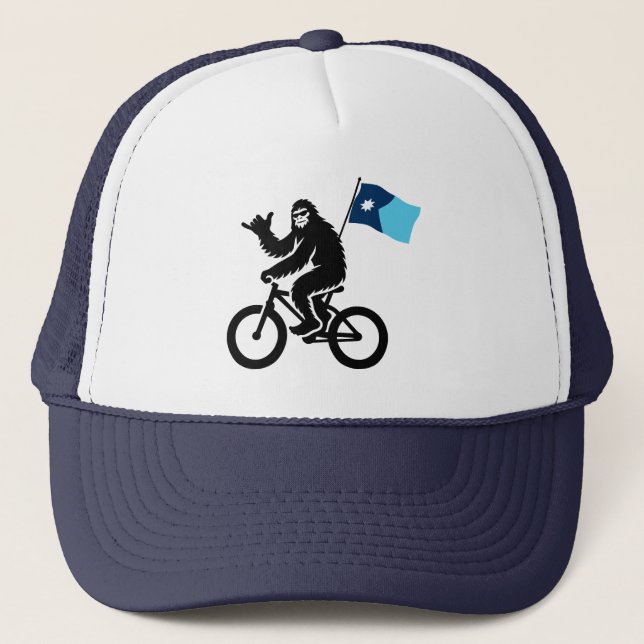 Bigfoot Cycling Minnesota Flag Trucker Hat (Front)