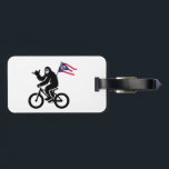 Bigfoot Cycling Ohio Flag Luggage Tag<br><div class="desc">The riding in Ohio is amazing,  roads,  trails,  they have it all! Ride your bike in Ohio!  This design is bigfoot riding a bike holding an Ohio flag and giving a shaka sign.</div>